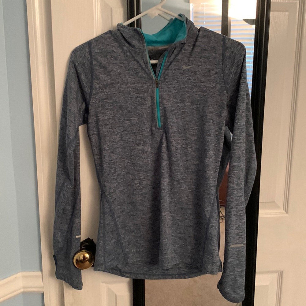 Blue and white quarter zip dry fit Nike size xsmall